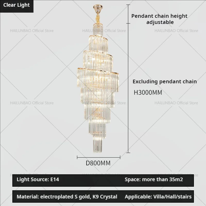 DecorBites™ Crystal Chandelier for Penthouse Villa Living Room - Modern Light Luxury Design