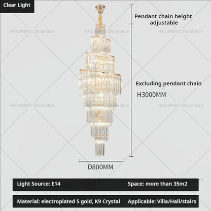 DecorBites™ Crystal Chandelier for Penthouse Villa Living Room - Modern Light Luxury Design