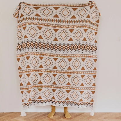 DecorBites™ Boho Geometric Pattern Summer Blanket