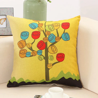 DecorBites™ Abstract Tree Flower Pattern Pillow Cover for Home Decor