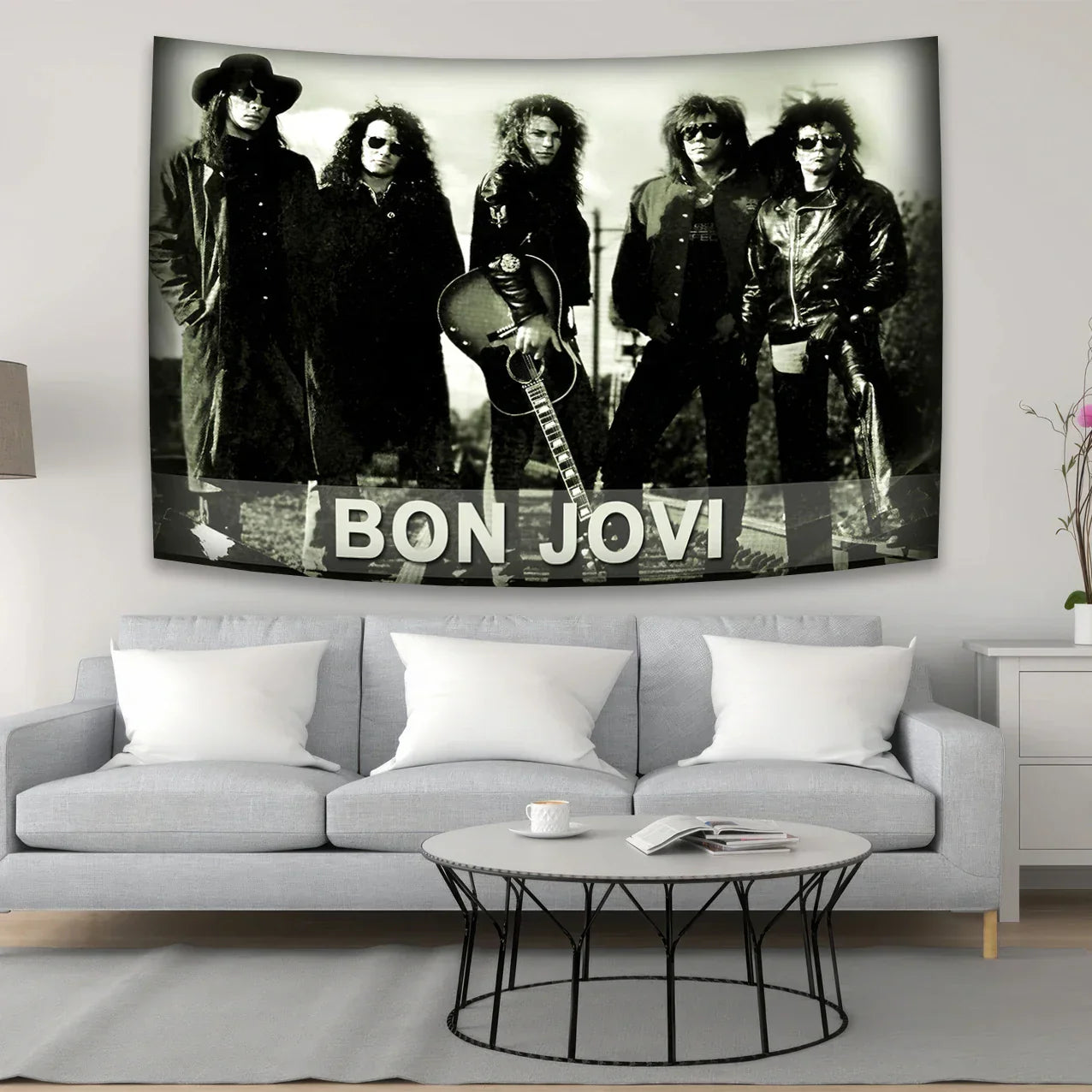 Bon-Jovi Rock Band Tapestry Room Decor by Decobites - Music Aesthetic Wall Hanging Art