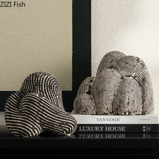 DecorBites™ Abstract Ceramic Rockery Sculpture Ornament for Aesthetic Desk Decoration