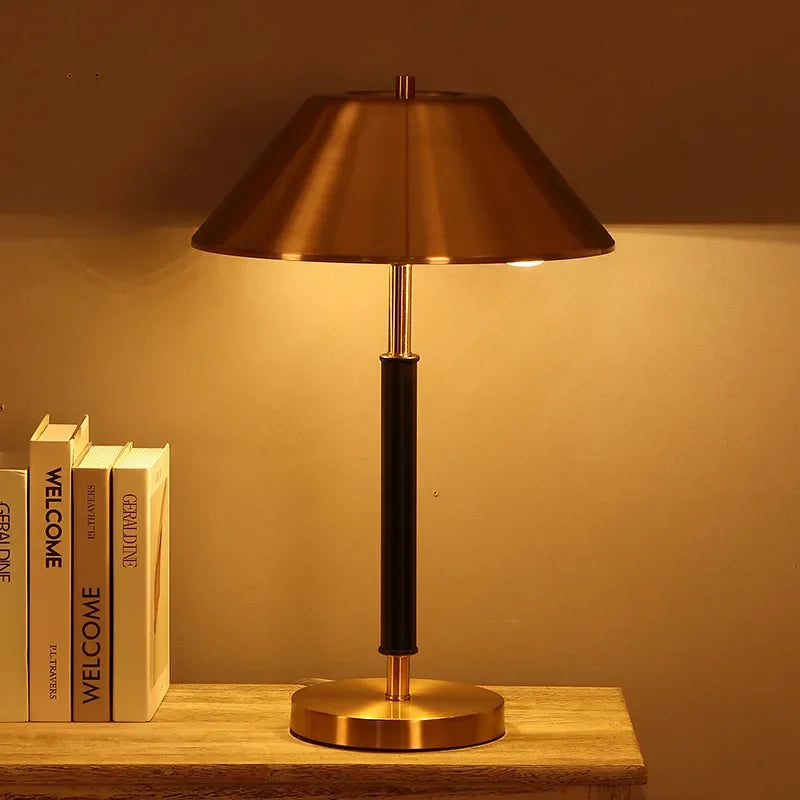 DecorBites™ Copper Table Lamp with LED Bulb, Stylish Desk Light for Bedroom & Living Room