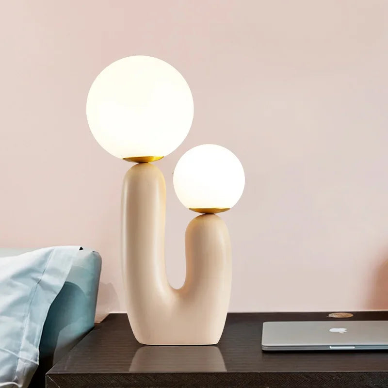 DecorBites™ Glass Table Lamp: Postmodern Resin Bedside Light for Living Room Bedroom Decor