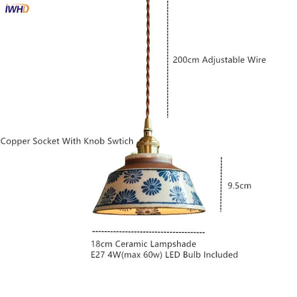 Decorbites™ Grünes Keramik-Hängeleuchte LED Vintage mit LED-Birnen