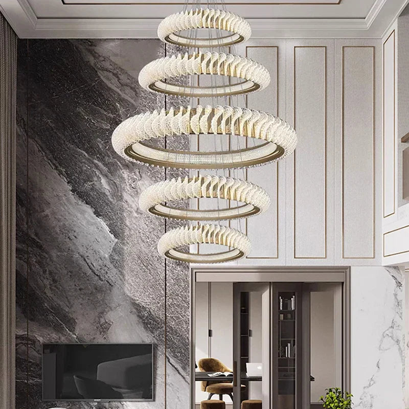 DecorBites™ Crystal Chandelier: Elegant Living & Dining Room Pendant Lighting