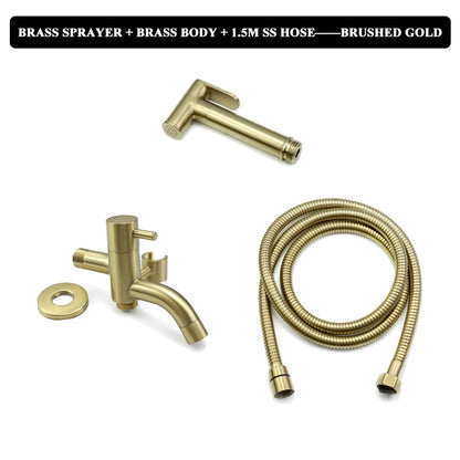 DecorBites™ Brass Dual Purpose Bidet Faucet Set for Bathroom Sprayer and Shower