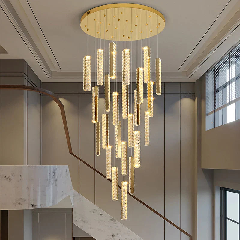 DecorBites™ Crystal Chandelier LED Mezzanine Dining Room Lighting