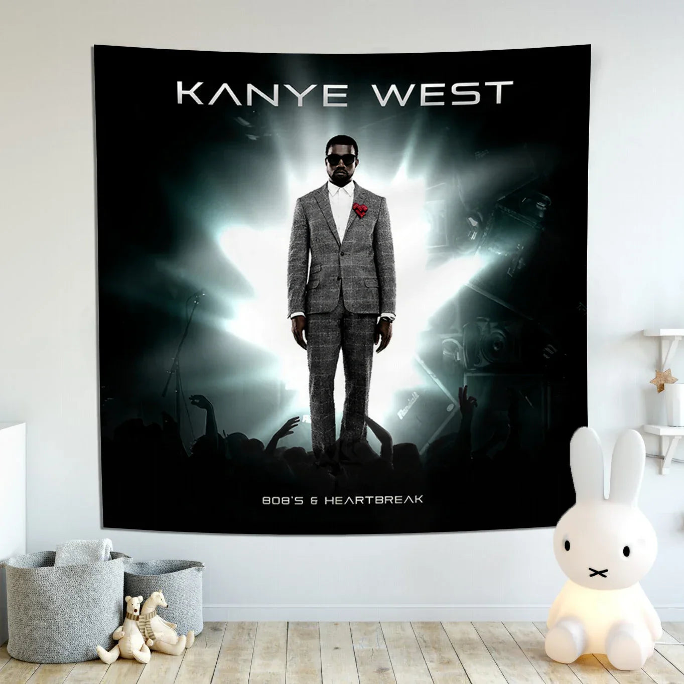 DecorBites™ Kanye's West Wall Tapestry: Music Album Cover Poster for Bedroom Decoration