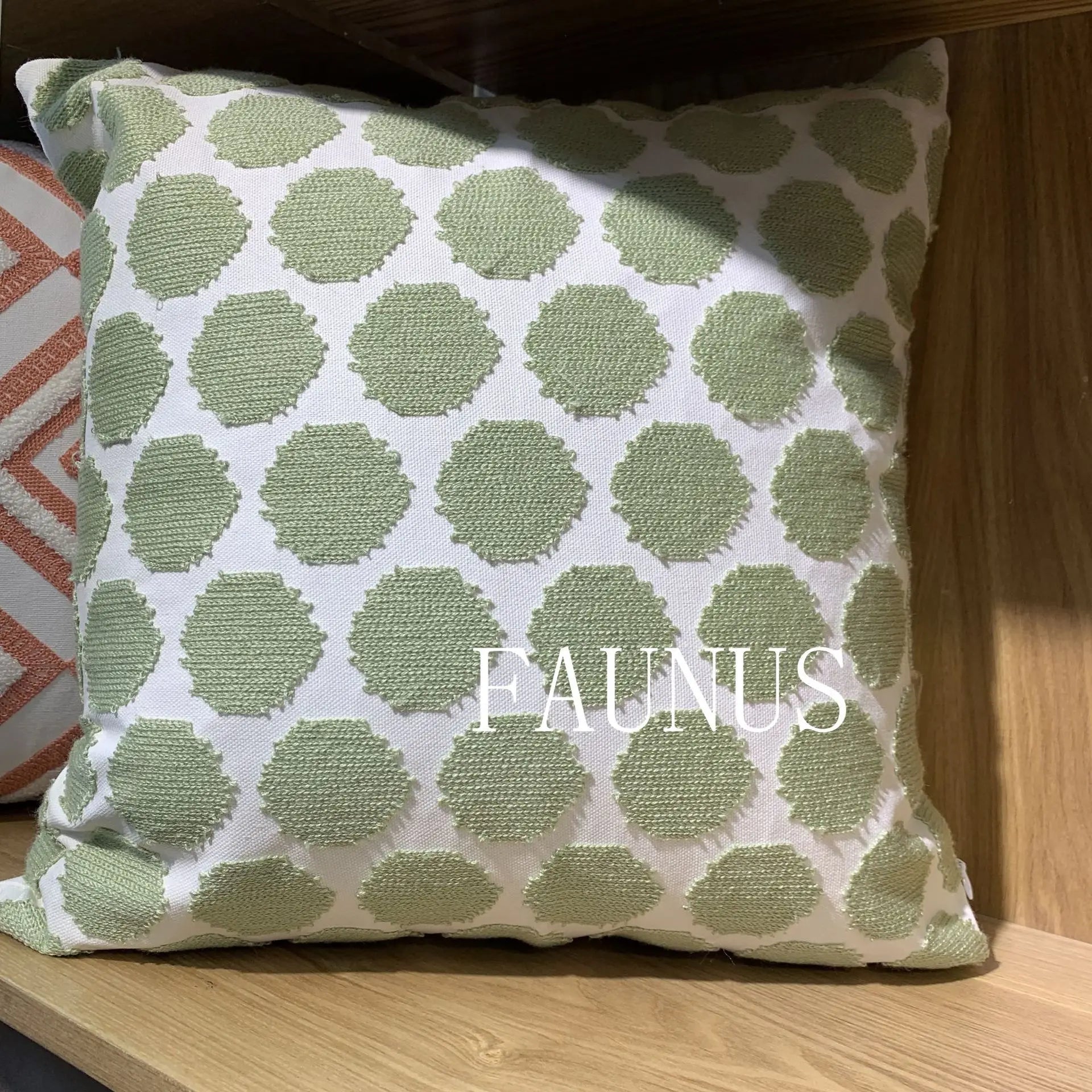 Leaf Embroidered Cotton Cushions