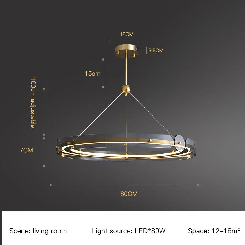 DecorBites™ Circular Ring LED Chandelier: Modern Lighting for Living, Bedroom, Dining Room