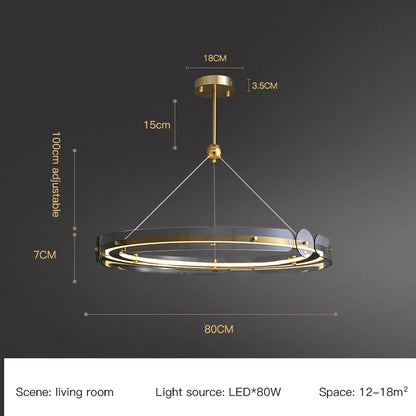 DecorBites™ Circular Ring LED Chandelier: Modern Lighting for Living, Bedroom, Dining Room