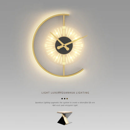 DecorBites™ LED Wall Lamp with Clock for Home Indoor Lighting