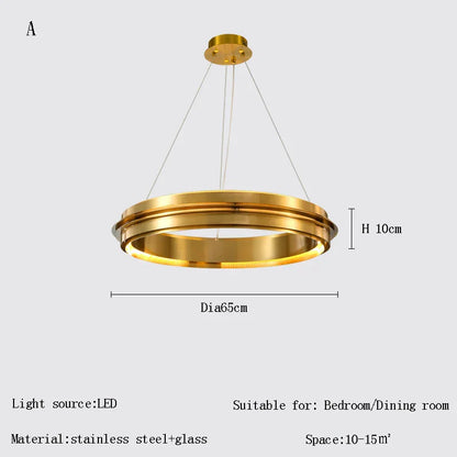 DecorBites™ Gold Ring Chandelier: Modern Italian Design for Stylish Living Spaces