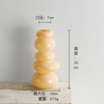 DecorBites™ Terrario de cristal geométrico con forma de pila de guijarros para decoración del hogar