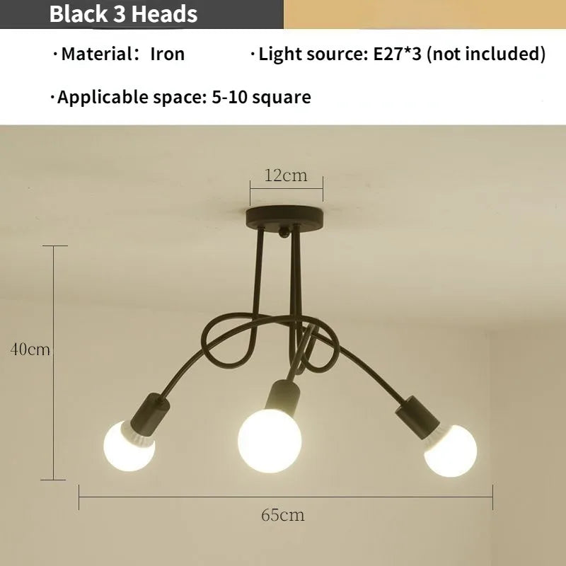 Decorbites™ Gold-Schwarze Sputnik-Hängelampe für Wohnzimmer Schlafzimmer Landhausstil