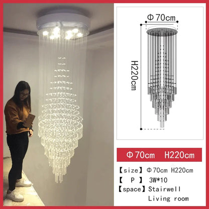 DecorBites™ Crystal Chandelier for Staircase & Living Room - Modern LED Lighting Solution
