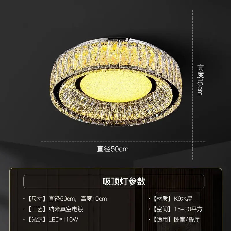 DecorBites™ Crystal Ceiling Light: Modern Luxury for Living Room, Bedroom, Kitchen & Dining Room