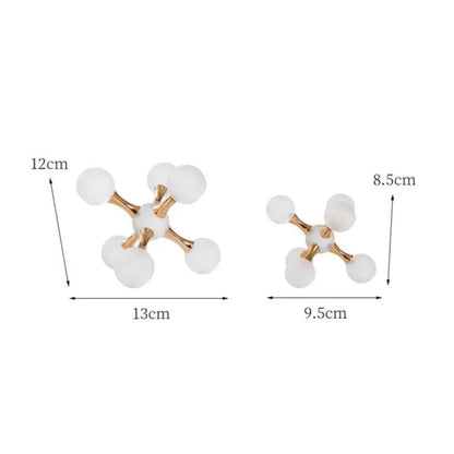 Adorno decorativo geométrico de metal con forma de molécula de bola de cristal DecorBites™