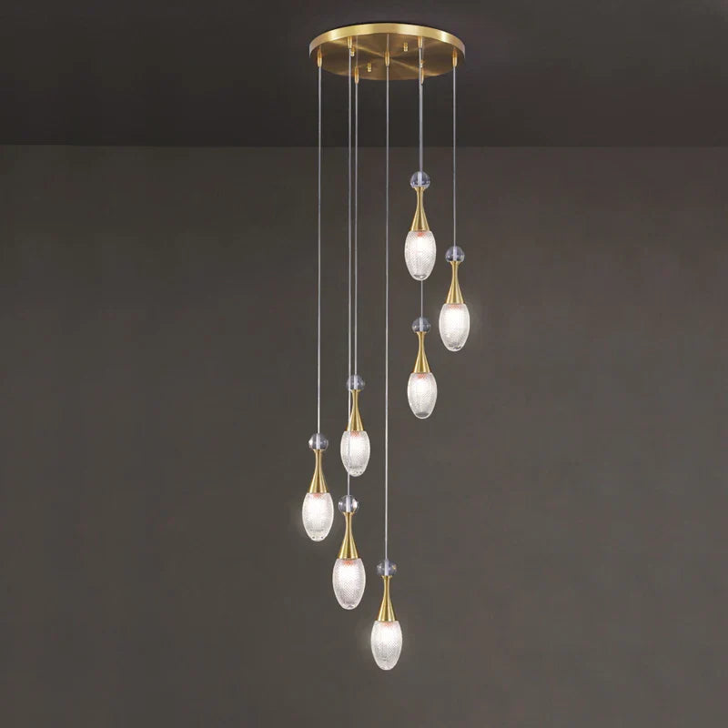 DecorBites™ LED Luxury Chandelier for Living Room Hall Dining Kitchen - Modern Double Staircase Lighting