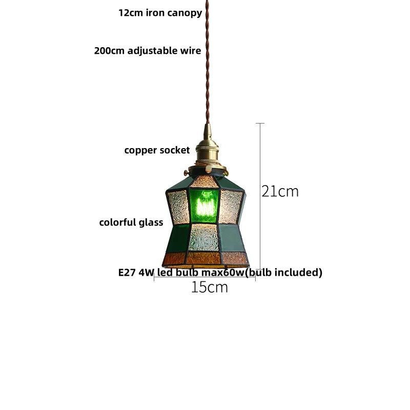 Decorbites™ Grüne Glas-LED-Hängeleuchten, verstellbare nordische moderne Hängelampe für Schlafzimmer, Küche, Hotel