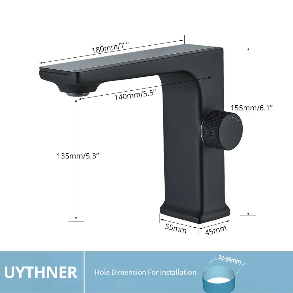 Decorbites™ LCD-Digital-Waschtischarmatur Messing-Mischbatterie Heiß-Kalt Deckenmontiert Display