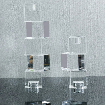 حامل شموع كريستالي هندسي من ديكوربايتس™ - لمسة جمالية لديكور المنزل