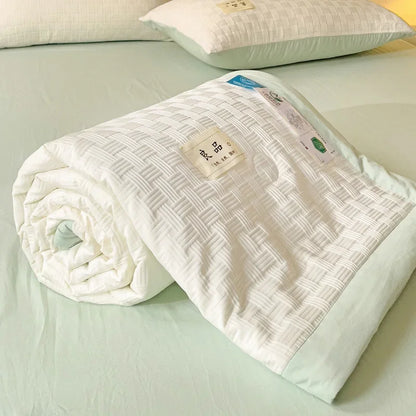 DecorBites™ Jacquard Summer Cool Blanket: Light & Breathable Comforter for Double & Single Beds