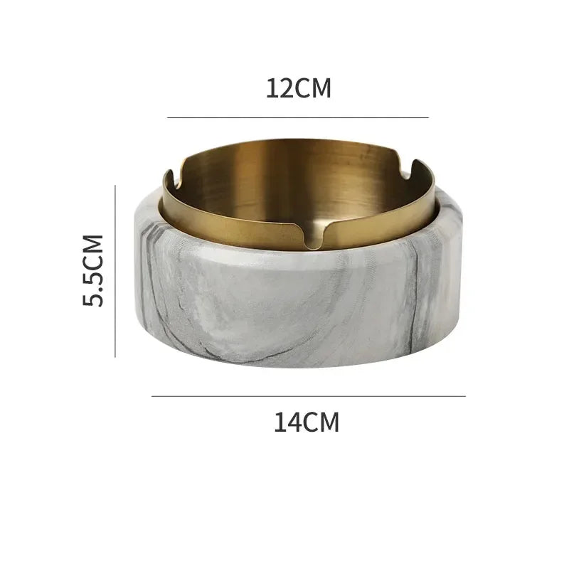 Cenicero DecorBites™ con textura de mármol chapado en oro - Accesorios para fumar