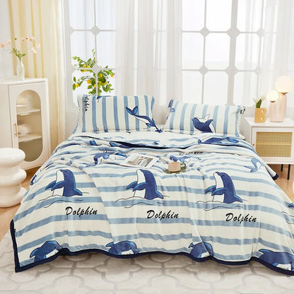 Manta de franela afelpada DecorBites™ - Funda de sofá y sábana para cama Queen doble, ideal para todas las estaciones