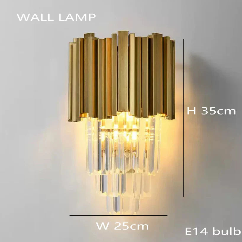 Lámpara de techo de cristal K9 Gold Decorbites™ , regulable, iluminación de lujo para sala de estar y dormitorio