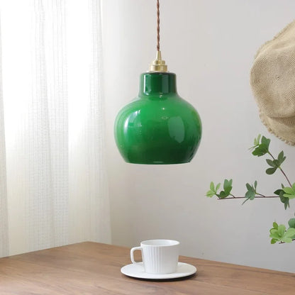 DecorBites™ Green Glass LED Pendant Lights Modern Hanging Lamp Home Decor