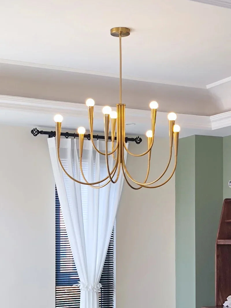 DecorBites™ Brass Chandelier: Stylish Pendant Lights for Dining Room, Living Room, Kitchen Island & Bedroom