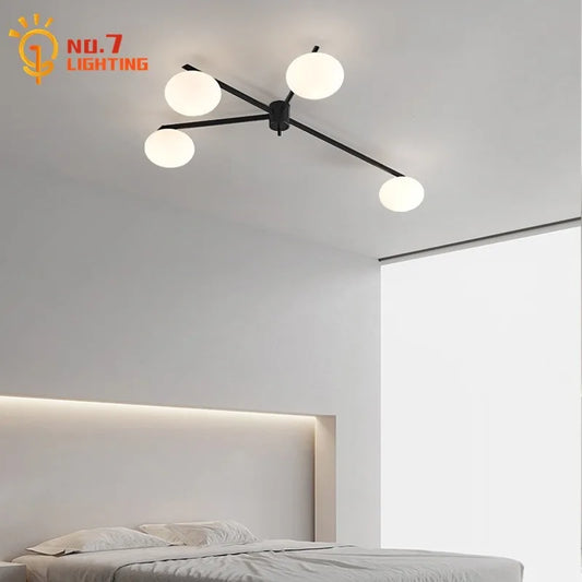 DecorBites™ Black/Gold Lustre Copper Ceiling LED Modern Light Fixture for Living Room/Kitchen/Balcony