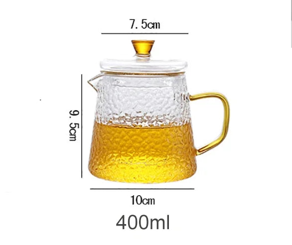 DecorBites™ Heat-Resistant Glass Teapot with Pu Erh Infuser for Tea Brewing