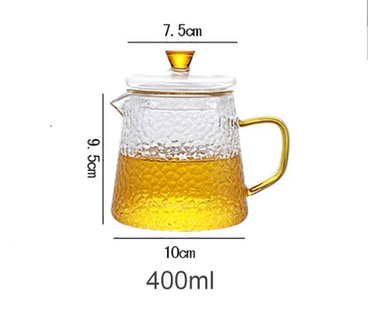 DecorBites™ Heat-Resistant Glass Teapot with Pu Erh Infuser for Tea Brewing