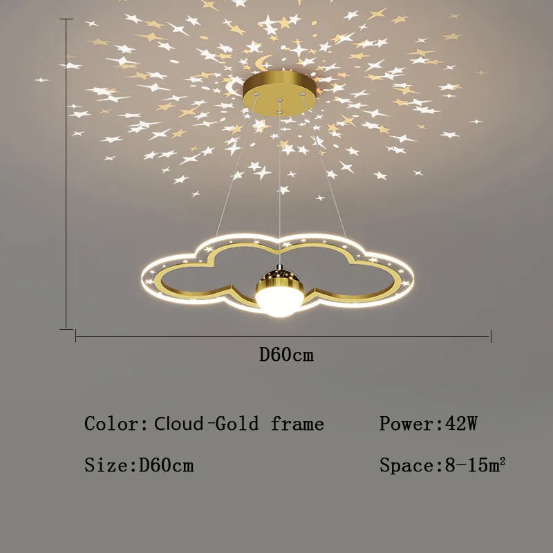 DecorBites™ LED Star Chandelier: Kids Room Lighting Fixture for Bedroom & Study Room