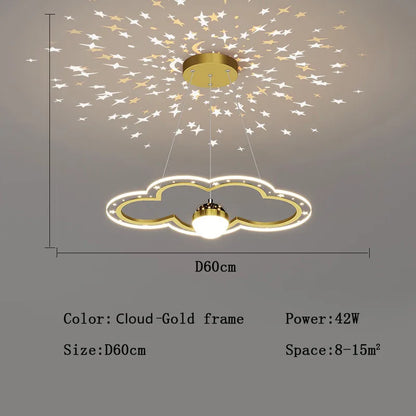 DecorBites™ LED Star Chandelier: Kids Room Lighting Fixture for Bedroom & Study Room