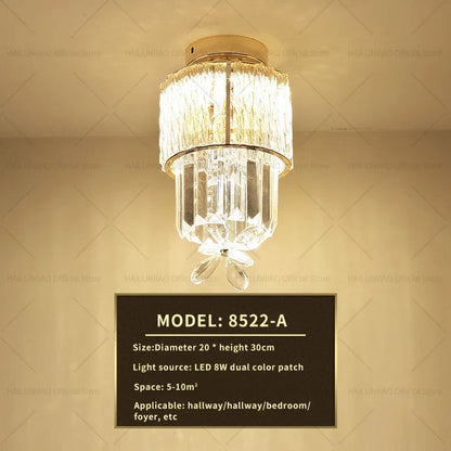 DecorBites™ Elegant Crystal Ceiling Light for Entryway, Stairs, and Hallway