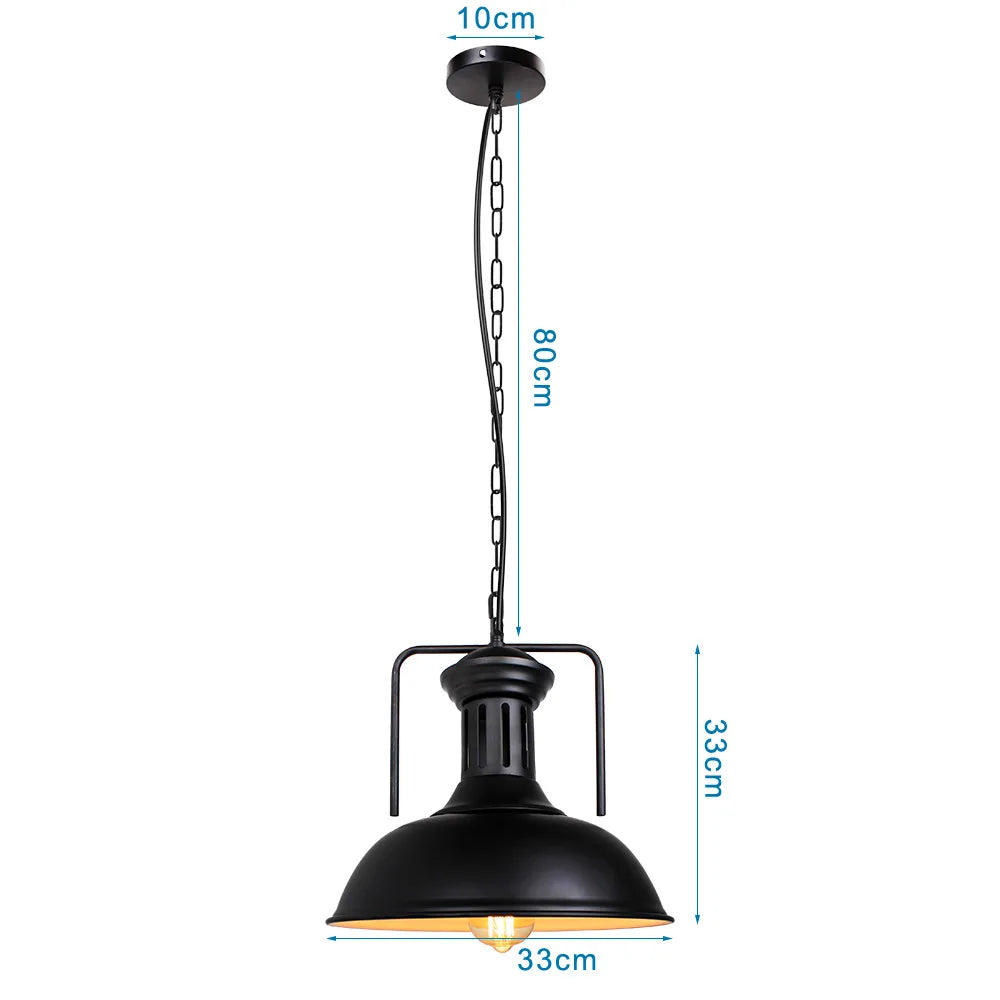 DecorBites™ Industrial Pendant: Vintage Retro Hanging Light for Living Room & Kitchen.