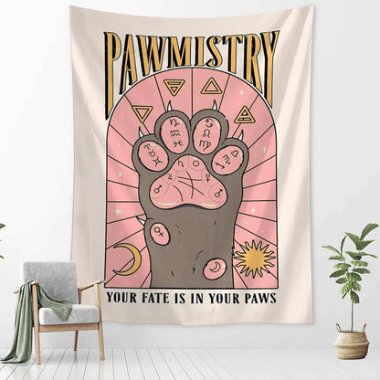 DecorBites™ Cartoon Cat Claw Tapestry Wall Hanging Abstract Art Home Decor