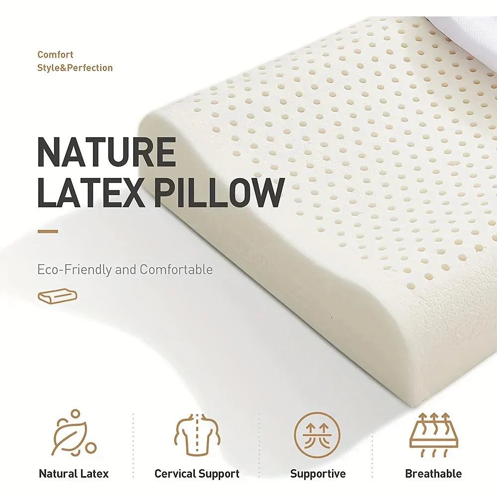 Decobites Latex Massage Pillow for Sleeping - Orthopedic Memory Foam Pillow