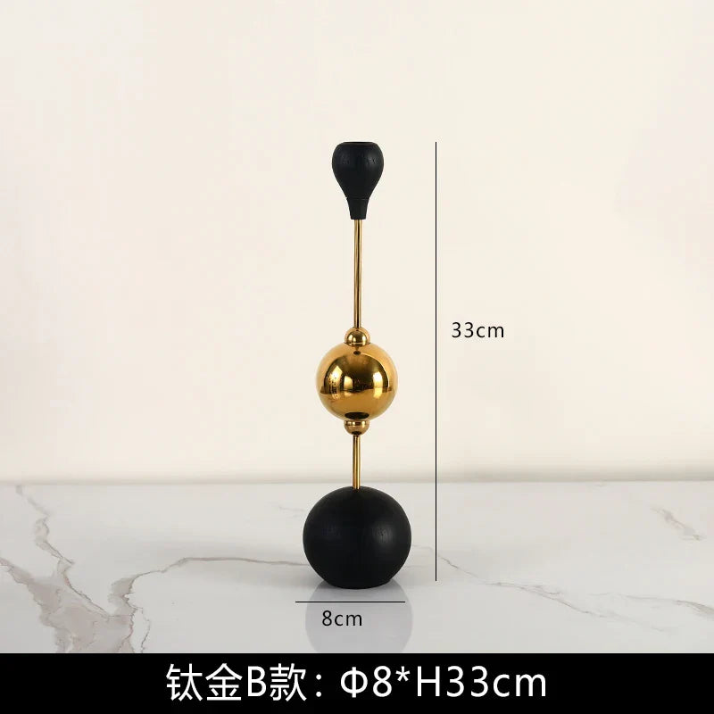 DecorBites™ Golden Stainless Steel Candle Holder for Wedding Decor