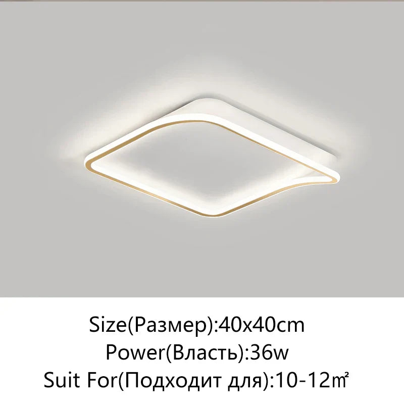 Lámpara de techo LED dorada DecorBites™: Sencillez moderna para salas de estar, comedores y dormitorios