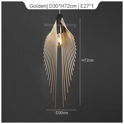 DecorBites™ Leaf Chandelier LED Pendant Light Modern Minimalist Hanging Lamp for Home Decor