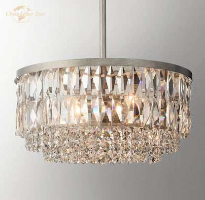 DecorBites™ Crystal Round Pendant Chandelier for Dining and Living Room