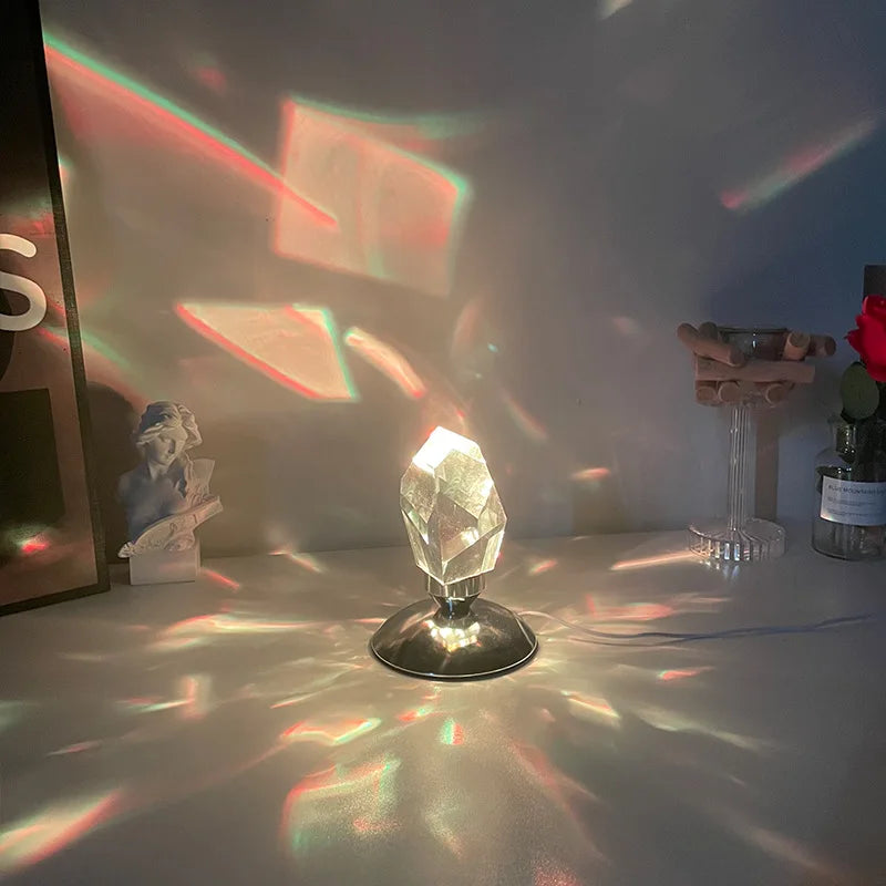 Lámpara de mesa DecorBites™ Crystal Diamond para decoración del hogar de lujo e iluminación nocturna