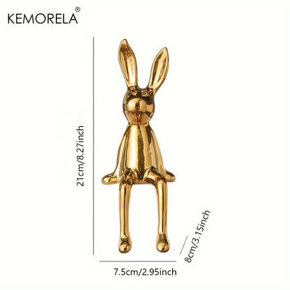DecorBites™ Ceramic Long-Eared Sitting Rabbit Ornament - Luxury Home Decor Accent