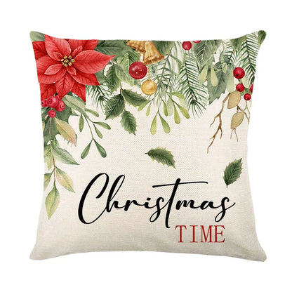 DecorBites™ Christmas Snow Elk Pillow Cover for Festive Home Decor