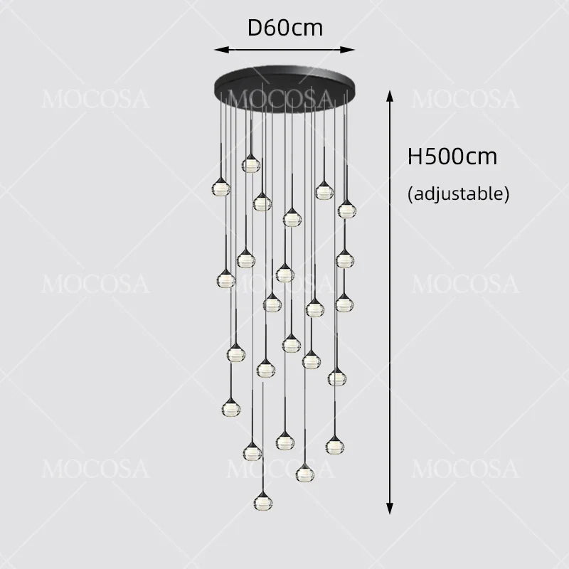 Black Water Drop Acrylic LED Pendant Light
